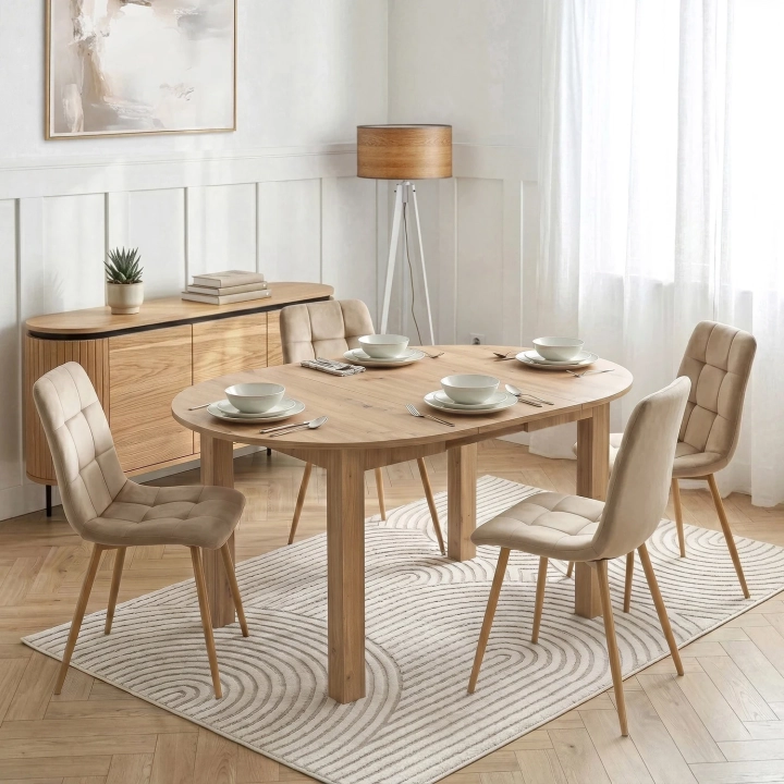 Stół Rozkładany HARVENO 102-142 cm, Dąb Artisan - 03.webp