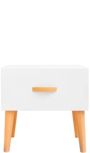 Szafka nocna PIK z szufladą na wysokich nóżkach biały / buk