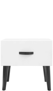 Szafka nocna PIK z szufladą na wysokich nóżkach biały / czarny