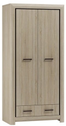 Szafa dwudrzwiowa z szufladą Lefkas ciemny 96cm GSAM 15