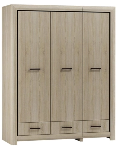 Szafa trzydrzwiowa z szufladami 150cm Lefkas ciemny GSAM 26