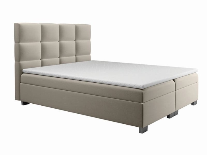 łóżko-do-sypialni-160x200-duży-pojemnik-pikowane-tapicerowane-beż