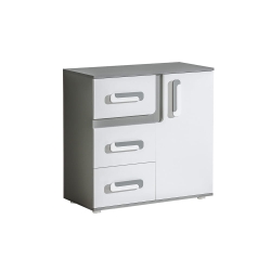 DMAP Komoda 1D3S antracyt+biały