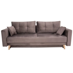 Kanapa rozkładana KXSC z funkcją spania brązowa 223x88 cm