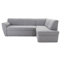 Narożnik z funkcją spania LUDE szary prawostronny 245x155 cm