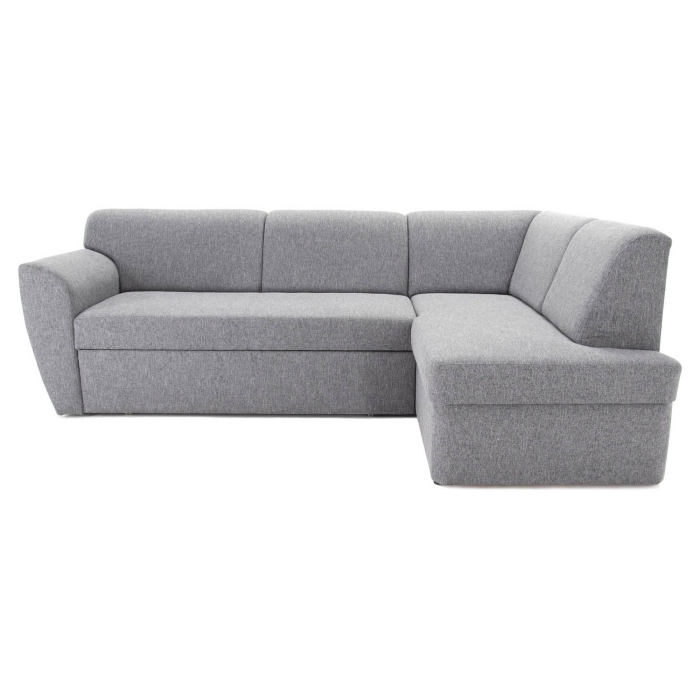 Narożnik szary prawy z funkcją spania z pojemnikiem rozkładany