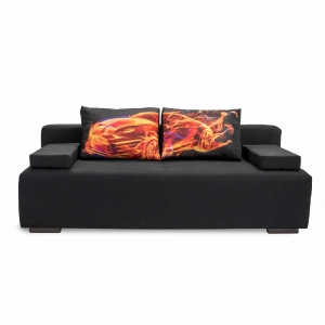 Kanapa rozkładana DOMA z funkcją spania czarna 203x91 cm