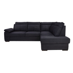 Narożnik z funkcją spania GROOM prawostronny grafitowy 280x200 cm