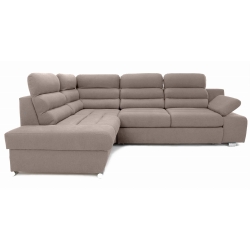 Narożnik RBRO z funkcją spania lewostronny kremowy 270x190 cm