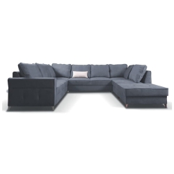 Narożnik RUPERT z funkcją spania prawy szary 337x261 cm