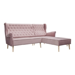 Narożnik RPCAR prawy różowy 230x180 cm