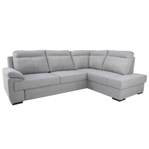 Narożnik z funkcją spania GROOM prawostronny szary 280x200 cm