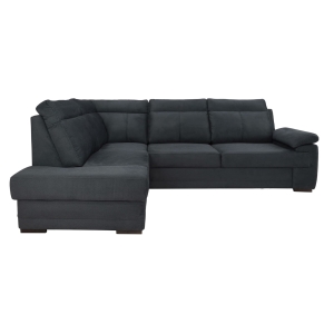 Narożnik z funkcją spania GROOM lewostronny ciemny grafit 280x200 cm