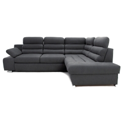 Narożnik RBRO prawy z funkcją spania szary  270x190 cm