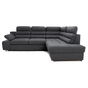 Narożnik RBRO prawy z funkcją spania szary  270x190 cm