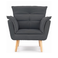 Wygodny fotel poduszkowy wypoczynkowy szary na nóżkach HLRE