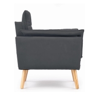 Wygodny fotel poduszkowy wypoczynkowy szary na nóżkach HLRE