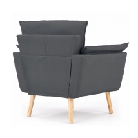 Wygodny fotel poduszkowy wypoczynkowy szary na nóżkach HLRE