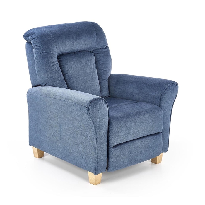 Wygodny fotel wypoczynkowy do salonu niebieski HLBA