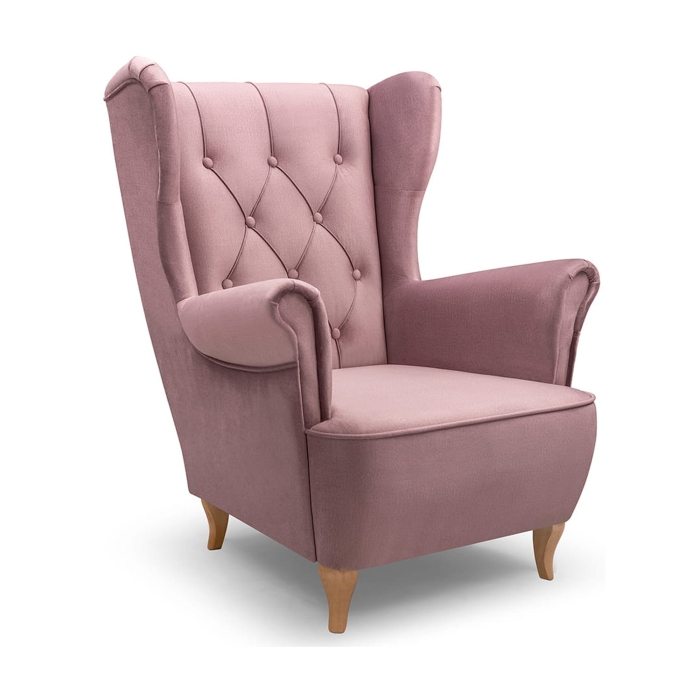 Fotel uszak wypoczynkowy do salonu różowy FOAL