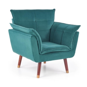 Wygodny fotel poduszkowy do salonu morski niebieski HLRE