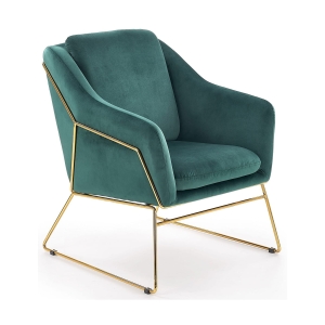 Wygodny fotel wypoczynkowy do salonu butelkowa zieleń HLS3