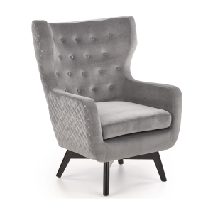 Fotel uszak pikowany wypoczynkowy do salonu szary HLMR