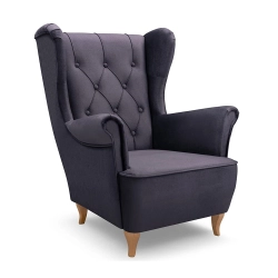 Fotel uszak wypoczynkowy do salonu czarny FOAL