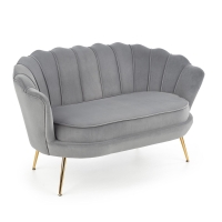 Sofa wypoczynkowa glamour do salonu szara nogi złote HLAMXL