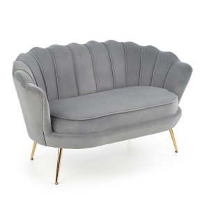 Sofa wypoczynkowa glamour do salonu szara nogi złote HLAMXL