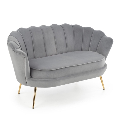Sofa wypoczynkowa glamour do salonu szara nogi złote HLAMXL