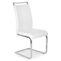 Krzesło do jadalni na płozach biała ekoskóra K250