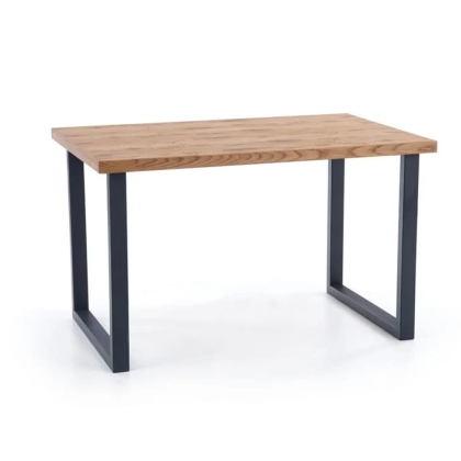 Industrialny stół rozkładany lite drewno jasny dąb 126-206cm HORUS