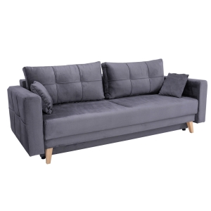 Kanapa rozkładana KXSC z funkcją spania grafitowa 223x88 cm