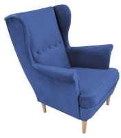 Fotel uszak pikowany wypoczynkowy do salonu granatowy KXKO