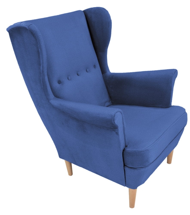 Fotel uszak pikowany wypoczynkowy do salonu granatowy KXKO