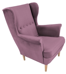 Fotel uszak pikowany wypoczynkowy do salonu różowy KXKO
