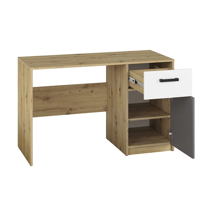 Biurko MNFI 120 cm biało-szare uniwersalne dla dziewczynek i chłopaków