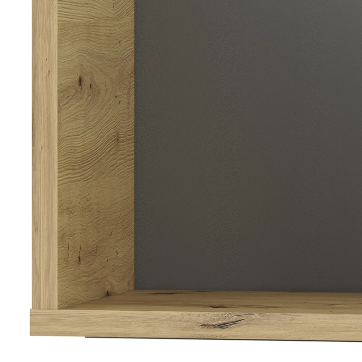 Półka wisząca MNFI 116 cm biało-szara, jasny dąb