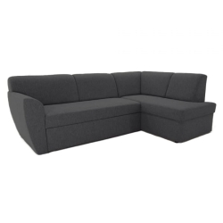 Narożnik z funkcją spania LUDE grafitowy prawostronny 245x155 cm