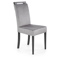 Krzesło do salonu welurowe szare nogi drewniane czarne HLCLA2