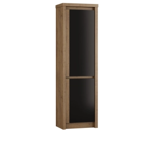 Bieliźniarka / szafka słupek ELEGANZA 12 dąb lefkas/czarny połysk 60 cm