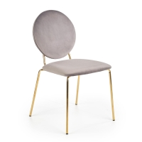 Krzesło do salonu szare welur velvet nogi metalowe złote K363