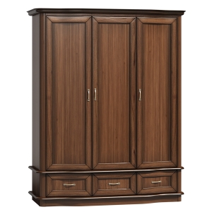 Klasyczna szafa trzydrzwiowa z szufladami orzech patyna 178cm RAVELLO