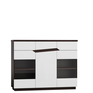 Komoda czekolada/biały połysk GROOVE