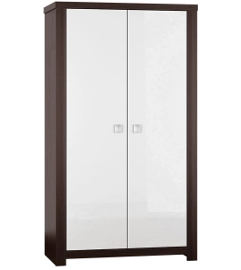 Szafa dwudrzwiowa GIRRO 15 czekolada / biały połysk 113 cm