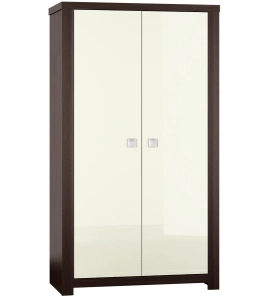 Szafa dwudrzwiowa GIRRO czekolada / kremowy połysk 113 cm