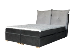 Łóżko RPKAL 160x200 cm z pojemnikiem, materacem i topperem