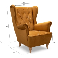 Fotel wypoczynkowy FOAL musztardowy monolith 48