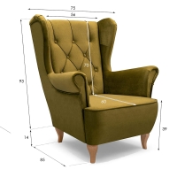 Fotel wypoczynkowy FOAL 2 żółty